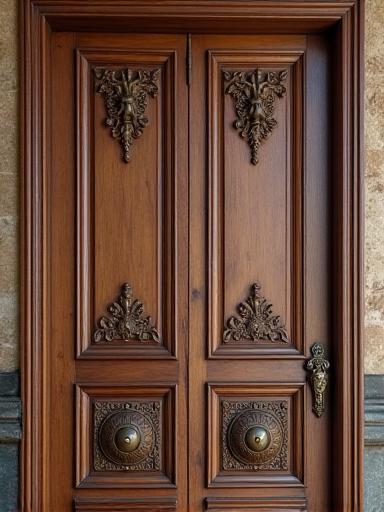 Gerestaureerde antieke houten deur met originele details