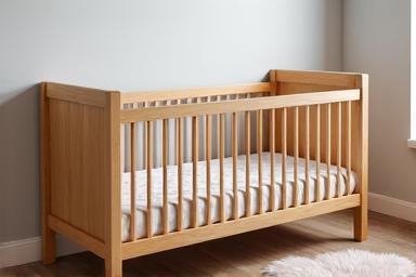 Stevig kinderbedje van eikenhout, kindvriendelijk design